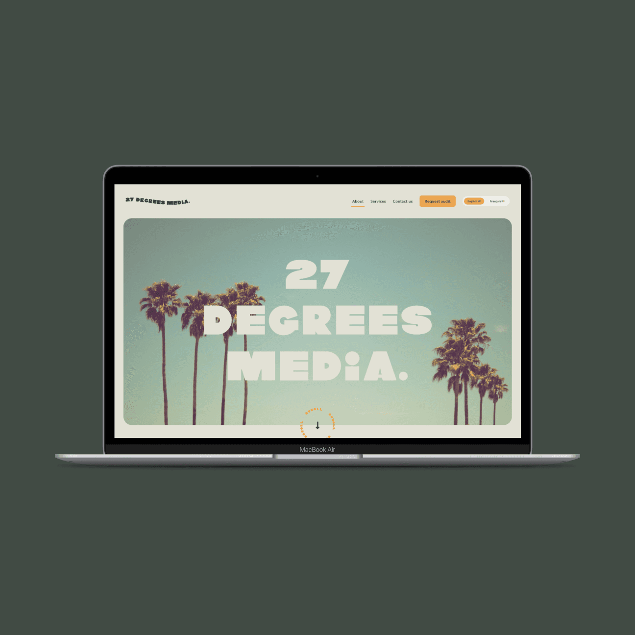 Laptop with open screen showing safe proud web application