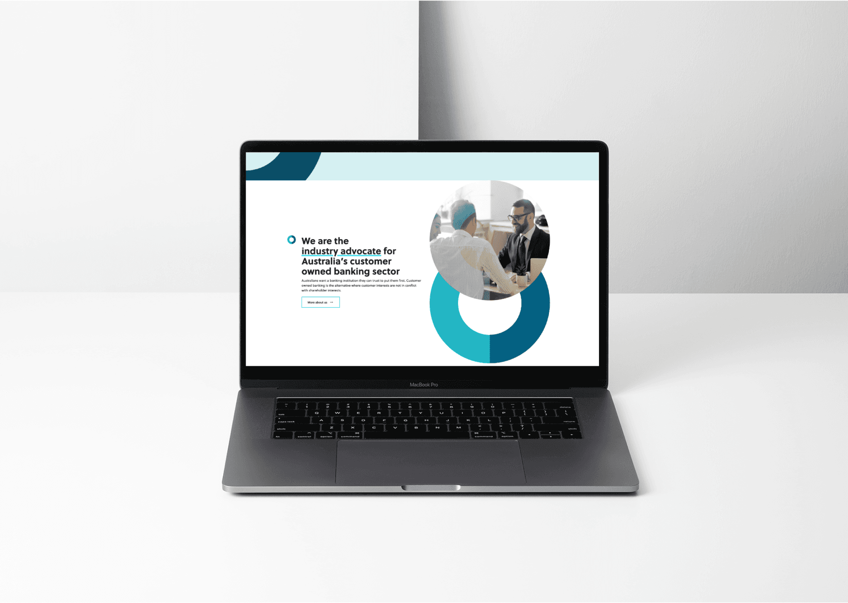 Laptop with open screen showing safe proud web application