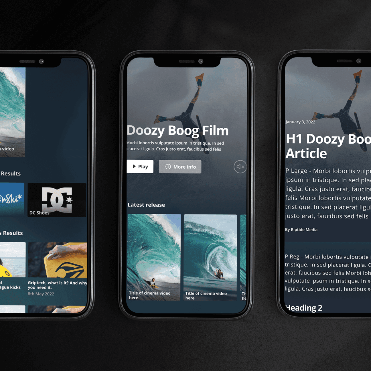 Mobile phones showing CARDX application